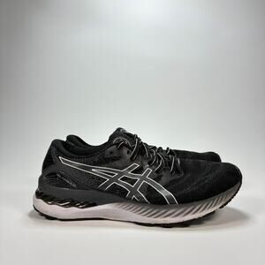 ASICS Gel Nimbus 23 Black White Running Shoes 1012A884 Wide Women's Size 11